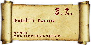 Bodnár Karina névjegykártya